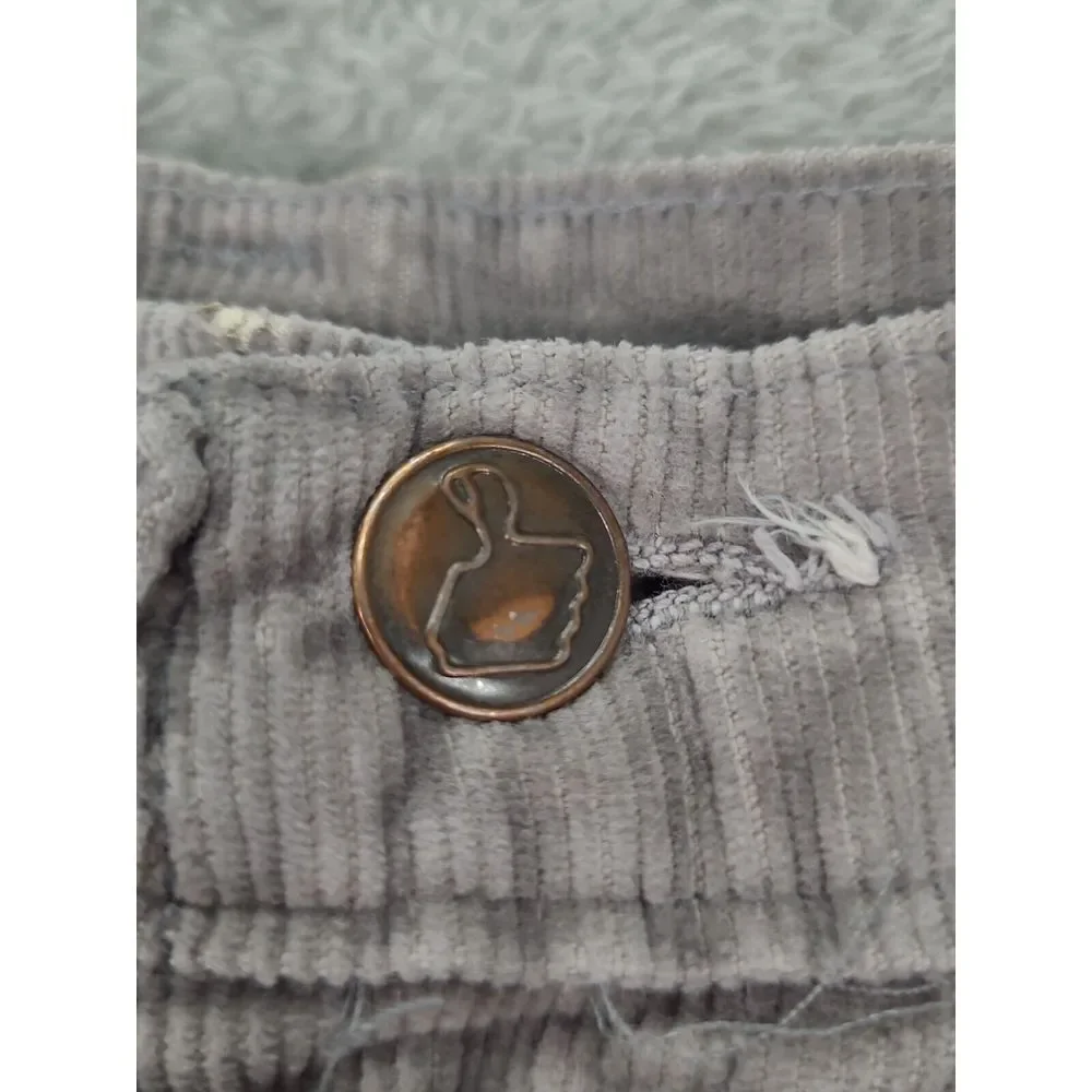 Vintage Sears Thumbs Up Corduroy Pants Gray Mens ‎ 32L Trim Fit Flared
